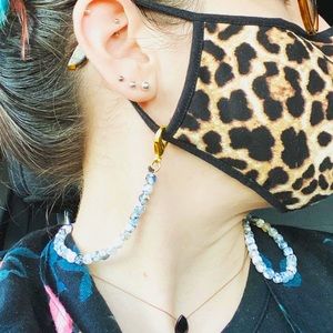 Mask Necklace Holders Made of Real Stone Beads.